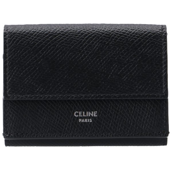 10e603bel38si 1 CELINE Trifold Mini Wallet Folded Wallet Black