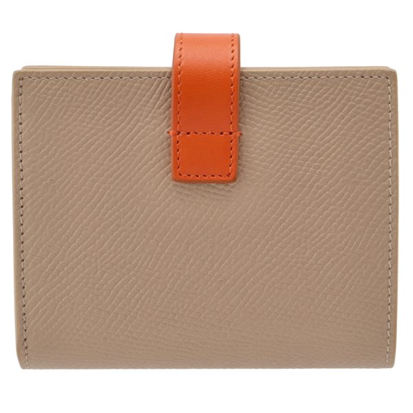 10h263bru02sp 2 CELINE Bifold Small Strap Wallet Bicolor ShellPop Orange