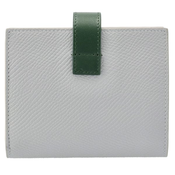 10h263bru07pf 2 CELINE Bifold Small Strap Wallet Bicolor PearlForest