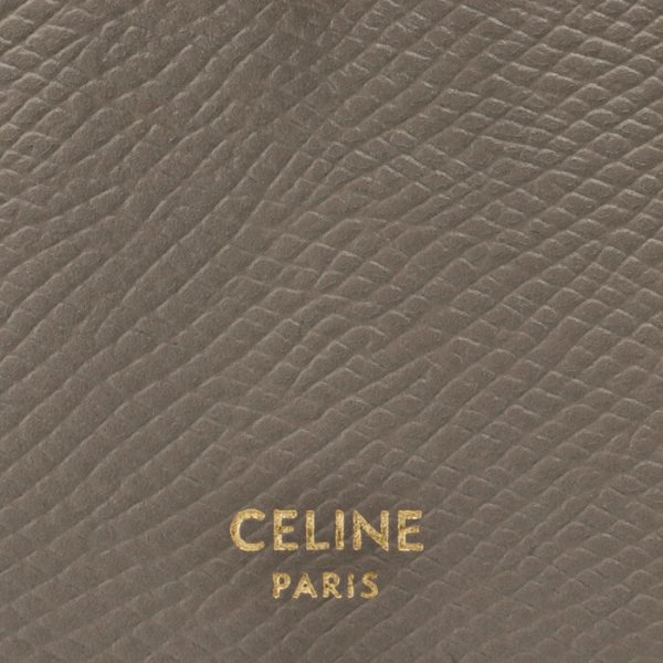 10h263bru10pi 3 CELINE Bifold Small Strap Wallet Bicolor PebbleMineral