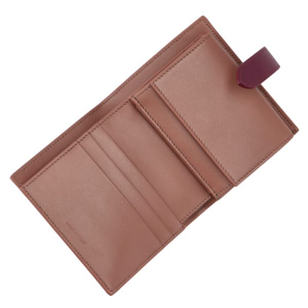 10h263bru24sw 4 CELINE Bifold Small Strap Wallet Bicolor Antique Rose Wild