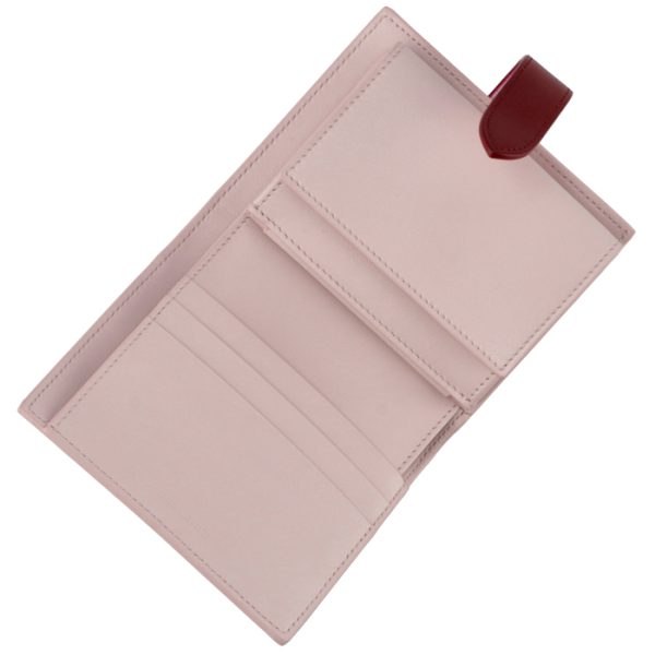 10h263bru24yc 4 CELINE Bifold Small Strap Wallet Bicolor PeonyCarmine