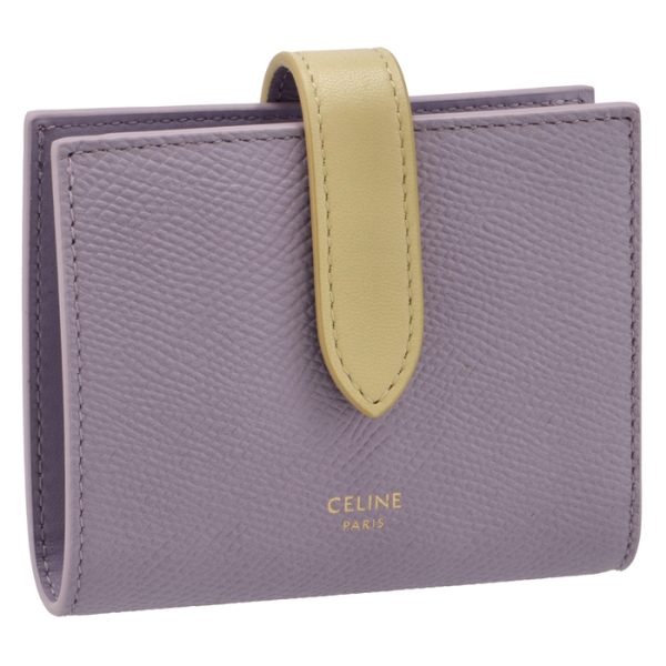 10h263bru32lp CELINE Bifold Small Strap Wallet Bicolor Lila Papyrus