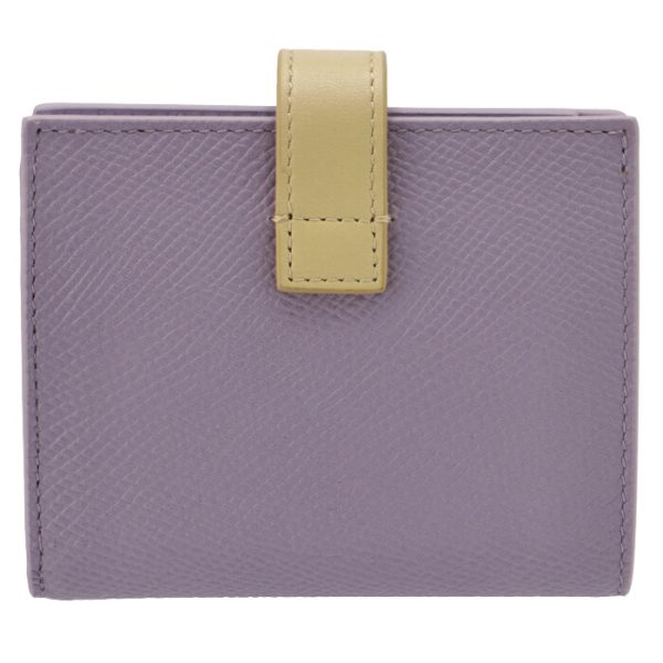 10h263bru32lp 2 CELINE Bifold Small Strap Wallet Bicolor Lila Papyrus