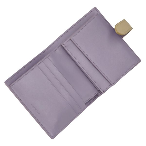 10h263bru32lp 4 CELINE Bifold Small Strap Wallet Bicolor Lila Papyrus