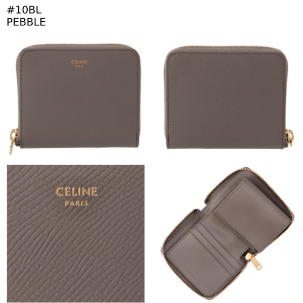 10l203bel 7 Celine Small Zip Round Bifold Wallet Bag