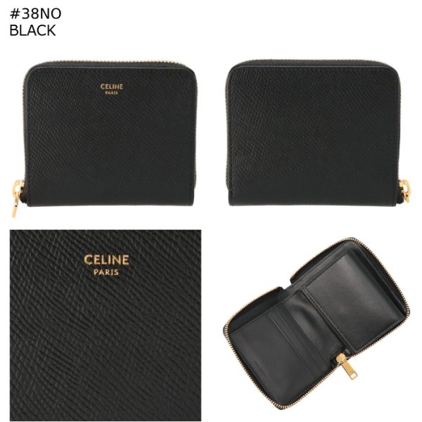 10l203bel 8 Celine Small Zip Round Bifold Wallet Bag