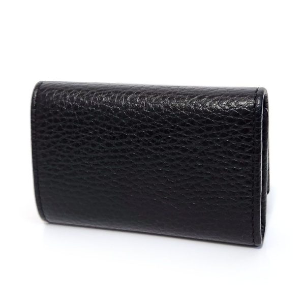 1105 2 GUCCI Marmont Key Case Leather Black