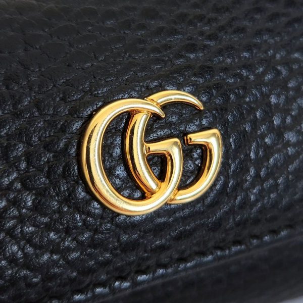 1105 8 GUCCI Marmont Key Case Leather Black