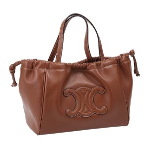 11101 3du3 04lu Celine Luggage Handbag Bicolor Bag Brown