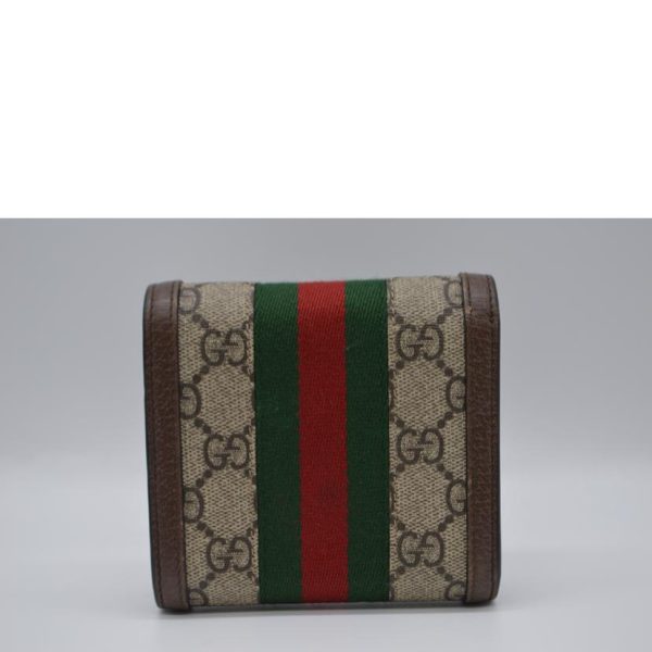 11132 2 Gucci Ophidia GG Supreme Compact Wallet Beige