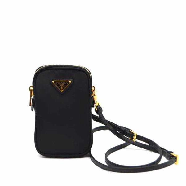 11149 1 PRADA Prada Tessuto Nylon Shoulder Pochette Bag Black