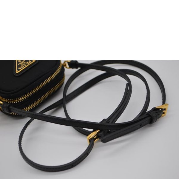 11149 4 PRADA Prada Tessuto Nylon Shoulder Pochette Bag Black