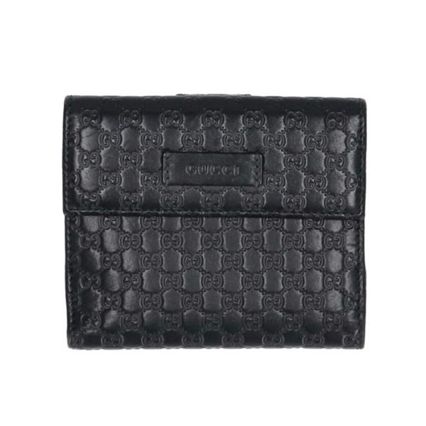 11278 1 Gucci Micro Guccissima Leather W Hook Wallet Black