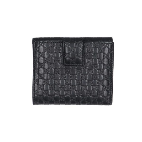 11278 2 Gucci Micro Guccissima Leather W Hook Wallet Black