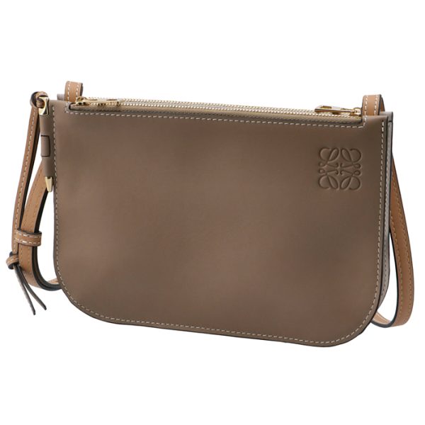 11354bz4300093993 1 LOEWE Gate Double Zip Pouch Beige