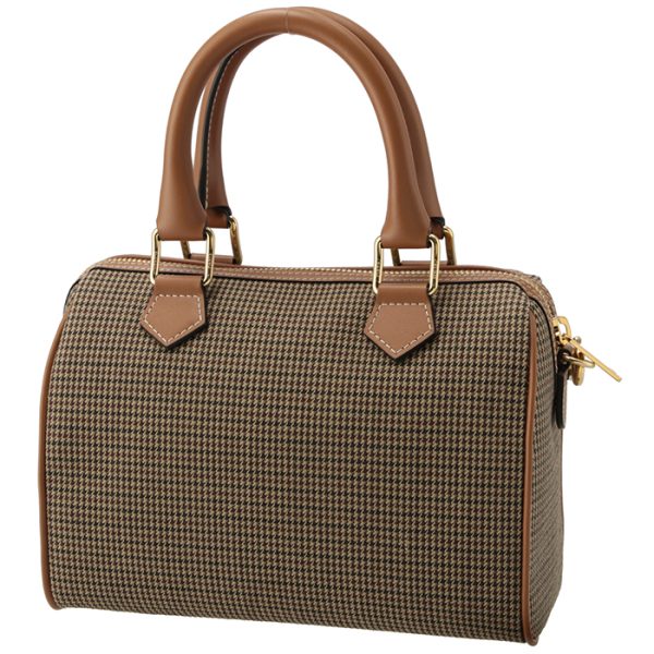 113772fkx 2 CELINE Shoulder Bag Small TRIOMPHE Boston Bag Houndstooth Textile