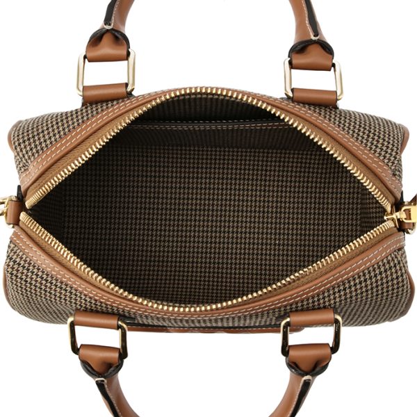 113772fkx 5 CELINE Shoulder Bag Small TRIOMPHE Boston Bag Houndstooth Textile