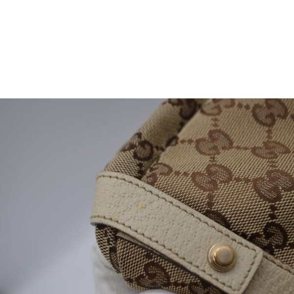 11388 7 Gucci GG Canvas Abbey Line Leather Tote Bag