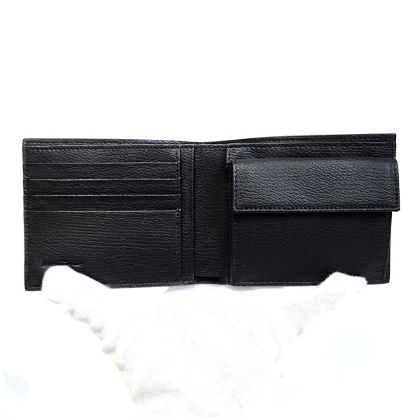 1147 3 Ferragamo Double Gancini Bifold Wallet Leather Black