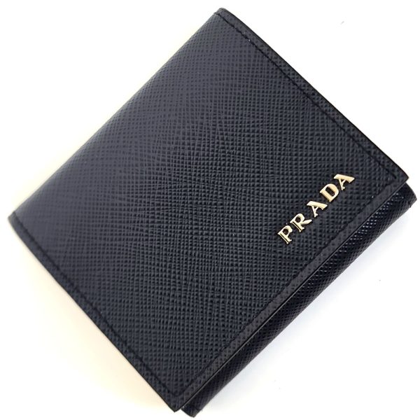 1156 1 PRADA Coin Case Saffiano Leather Navy