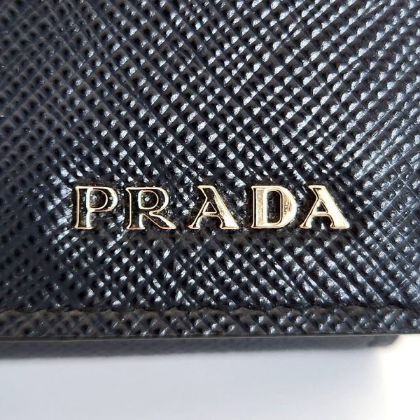 1156 6 PRADA Coin Case Saffiano Leather Navy