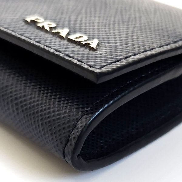 1156 7 PRADA Coin Case Saffiano Leather Navy