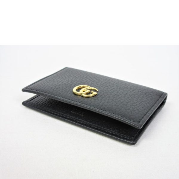 11637 3 Gucci GG Marmont Leather Card Case Black