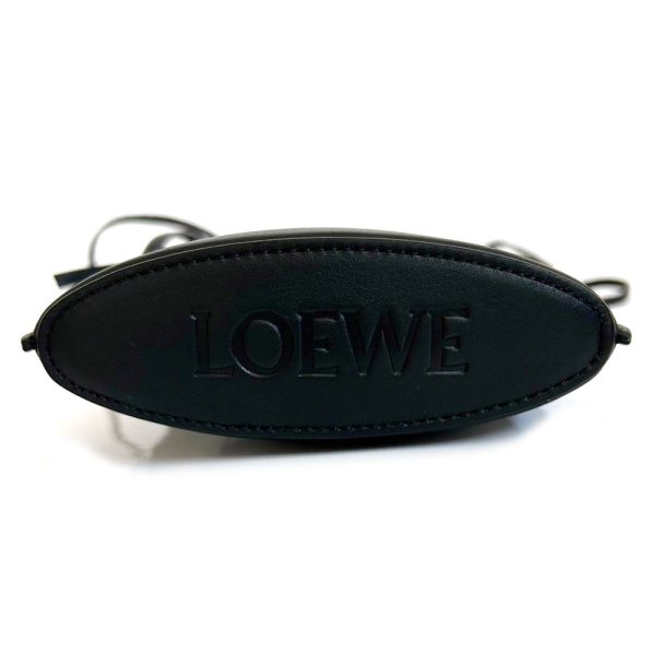 1168 3 LOEWE Dice Pocket Shoulder Bag Leather Black