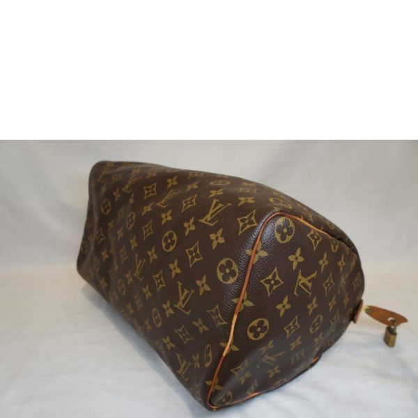 11713 3 Louis Vuitton Speedy 35 Monogram Handbag Brown