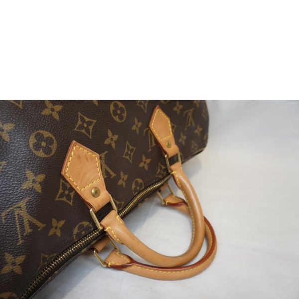 11713 4 Louis Vuitton Speedy 35 Monogram Handbag Brown