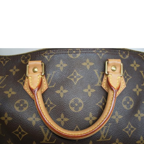 11713 6 Louis Vuitton Speedy 35 Monogram Handbag Brown