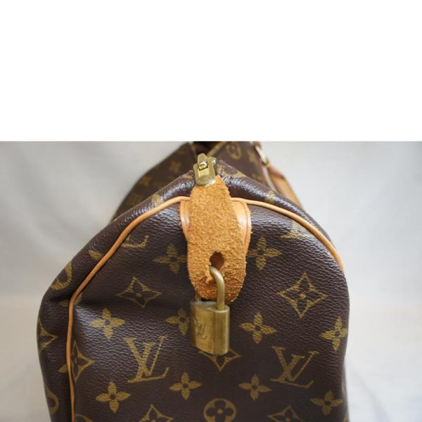 11713 7 Louis Vuitton Speedy 35 Monogram Handbag Brown