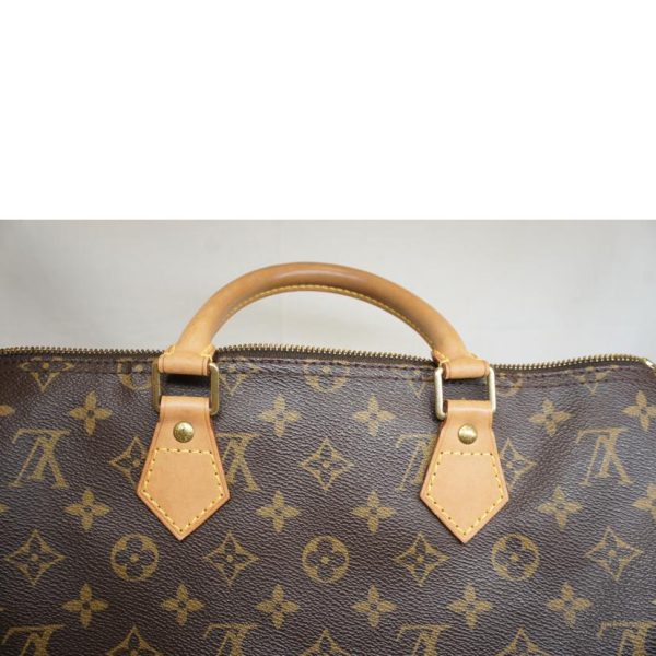 11713 8 Louis Vuitton Speedy 35 Monogram Handbag Brown