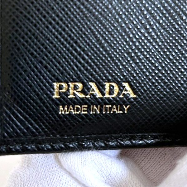 1173 4 PRADA Bifold Wallet Saffiano Leather Black