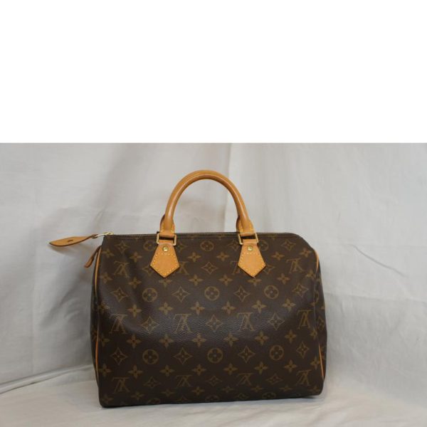 11775 2 Louis Vuitton Speedy 30 Monogram Handbag Brown