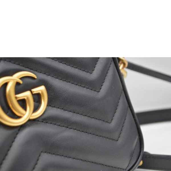 11869 6 Gucci GG Marmont Quilted Chain Leather Shoulder Bag