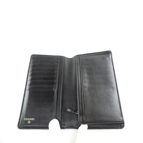 11896 4 Chanel Lambskin Fold Wallet Black