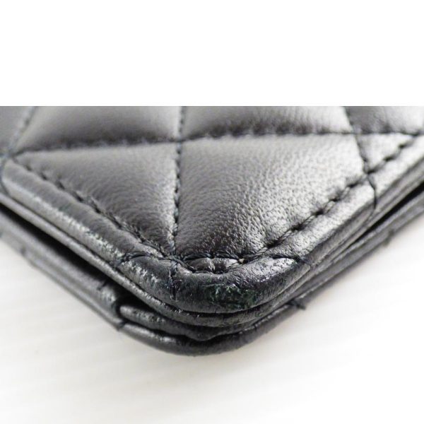 11896 7 Chanel Lambskin Fold Wallet Black