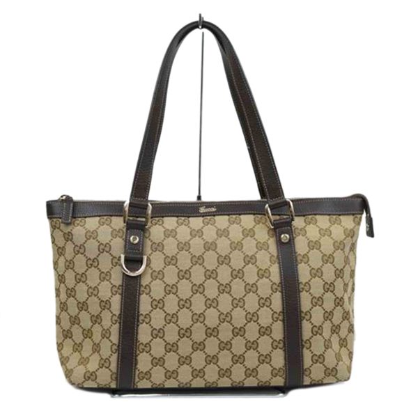 11981 1 Gucci Gg Canvas Tote Bag Biege