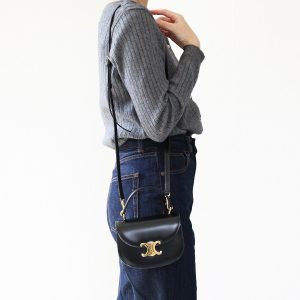 120065 Balenciaga Navy Clip M Canvas Leather Clutch Bag Natural Black