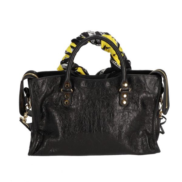 12069 2 Balenciaga Classic Gold City Handbag Black