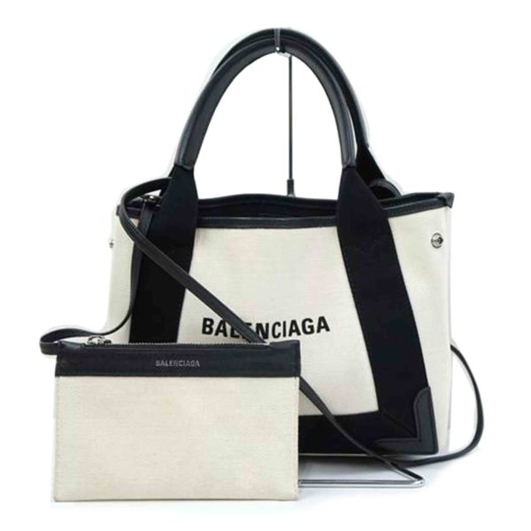 12096 1 Balenciaga Navy Cabas Shoulder Bag Black