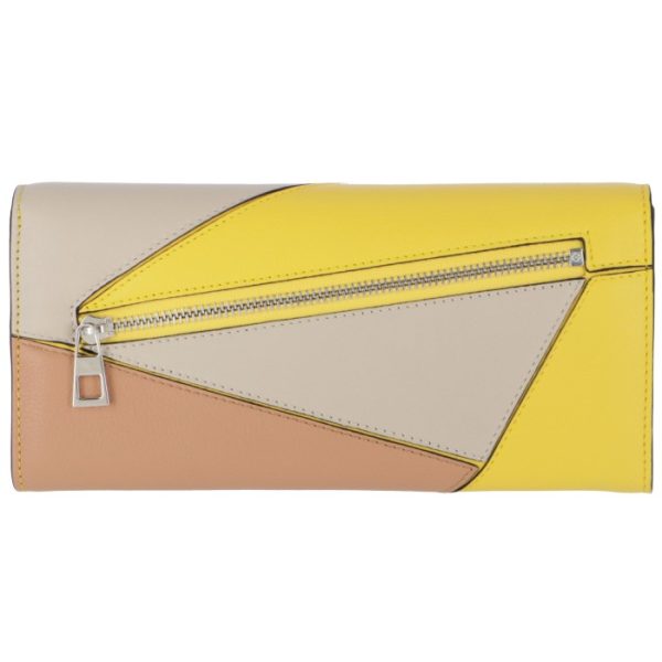 12130t8000248232 2 LOEWE Puzzle Bifold Long Wallet Yellow Pink