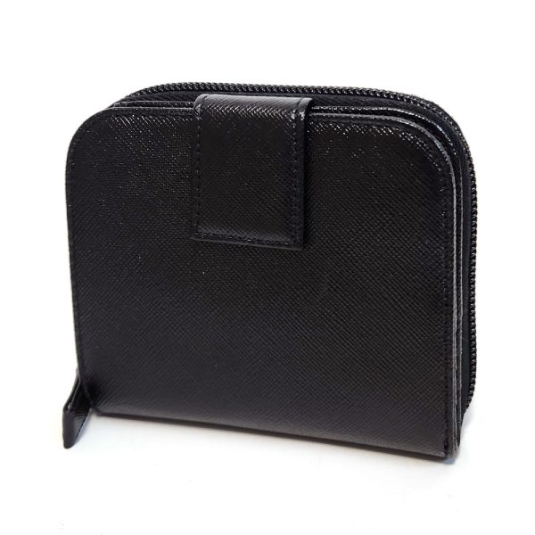 1215 2 PRADA Bifold Wallet Saffiano Leather Black