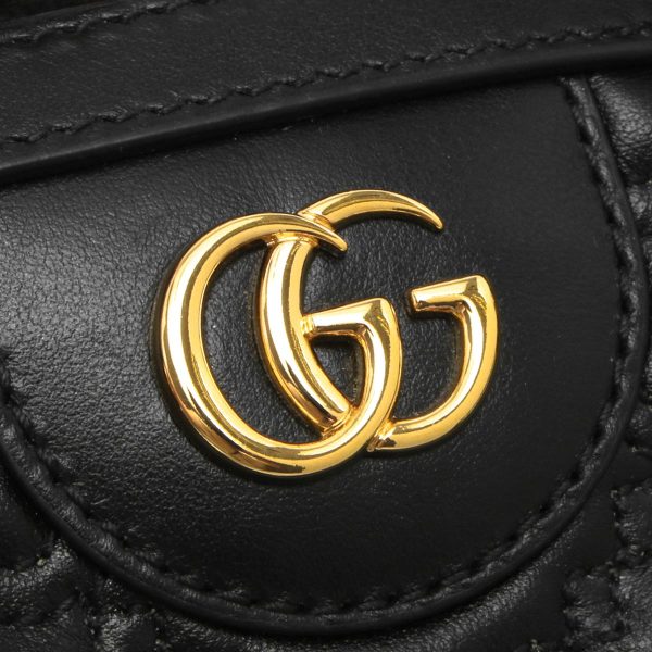 121865 873m3 Gucci GG Matelasse Shoulder Bag Black