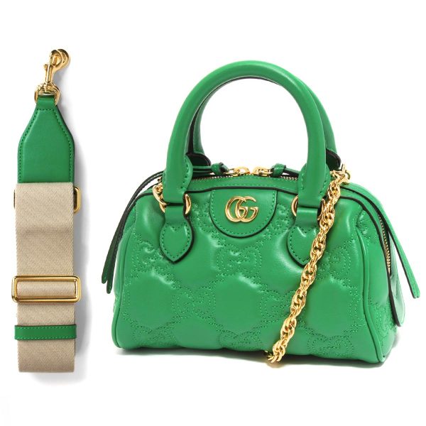 121919 927 Gucci GG Matelasse Mini Bag Quilted Green