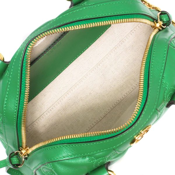 121919 927m2 Gucci GG Matelasse Mini Bag Quilted Green