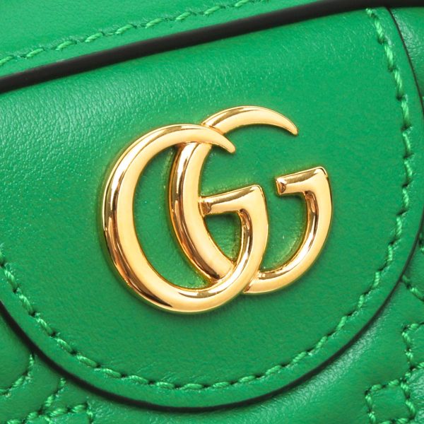 121919 927m3 Gucci GG Matelasse Mini Bag Quilted Green