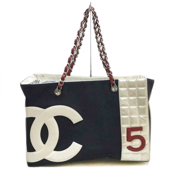 12212 1 Chanel No5 Cocomark Tote Bag Biege Black